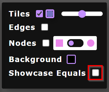 Image of Showcase equals button